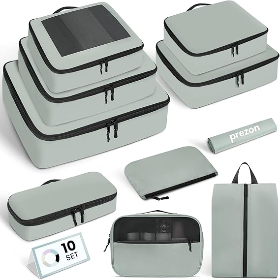 Packing Cubes for Suitcase 10 Set, Lightweight Luggage Packing Organiser Packing Cubes for Travel Accessories