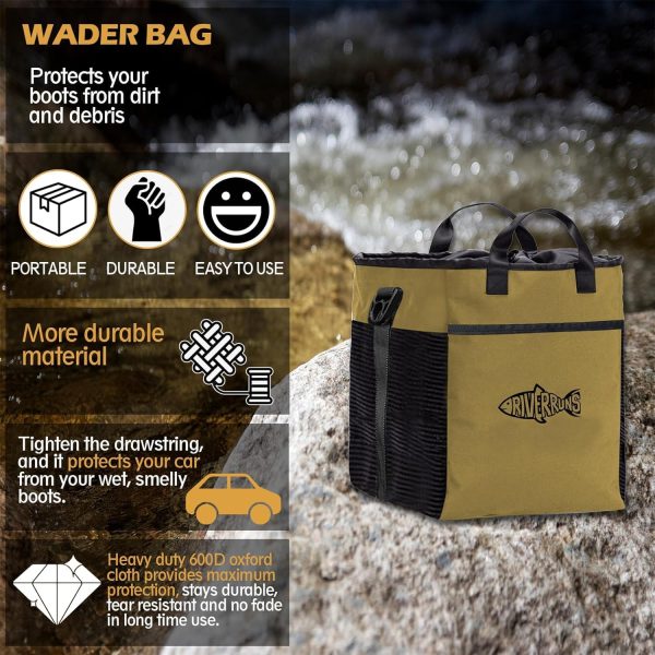 Riverruns Fishing Hunting Wader Bag with Vented Mesh, Waders Boots Bag, Fly Fishing Backpack for Fishing, Hiking, Camping - Image 2