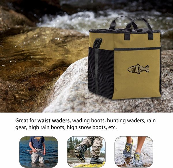Riverruns Fishing Hunting Wader Bag with Vented Mesh, Waders Boots Bag, Fly Fishing Backpack for Fishing, Hiking, Camping - Image 3