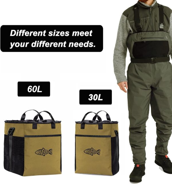 Riverruns Fishing Hunting Wader Bag with Vented Mesh, Waders Boots Bag, Fly Fishing Backpack for Fishing, Hiking, Camping - Image 7