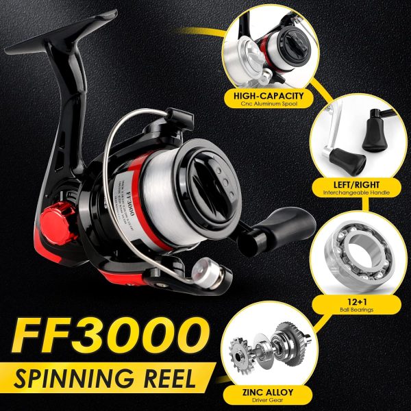 Telescopic Fishing Rod Reel Combo 2PCS 6.89FT Collapsible Fishing Pole Spinning Reel Lures Accessories with Fishing Bag Portable Fishing Rod Kit for Saltwater Freshwater Travel Fishermen Gift - Image 4